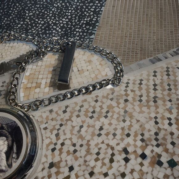 Al Agnew Wolf Men's Pocket Watch Silver Tone With Chain & Clip Needs New Battery - Picture 3 of 8